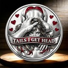 Funny Heads Or Tails Challenge Coin  Novelty Collectible Gift Token