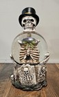 Cracker Barrel Halloween Glitter Skeleton Lighted Globe 10 5 