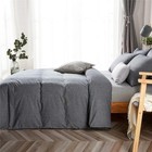 Jellymoni Black 100  Washed Cotton Duvet Cover Set  3 Queen 90   90    
