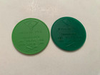1960 Armour Plastic Coin Nellie Fox Light   Dark Green Lot Of 2 Vintage Coins