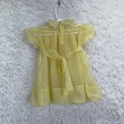 Polly Flinders Vintage Hand Smocked Dress Size 2 Yellow Sheer Lace Trim  read 