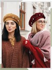  Wool Berets Pearl Beaded Cap Beanie Sweet Elegant French Beret 6 Classic Color