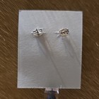 Native American 925 Sterling Silver Turquoise Mini Half Cluster Stud Earrings