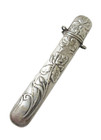 Antique Sterling Silver Etui Embossed Flowers Needle Case