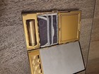 Vintage Carryall Gold Metal Cloth Case  Cigarettes mirror lipstick powder