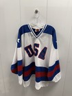 United States National Team Usa Hockey Jersey Men   s L Olympics Vintage Cox