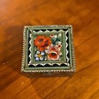 Vintage Goldtone Micro Mosaic Pill Box Square In Good Pre Owned Condition