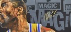 Magic Johnson Hand Signed Autographed 30x43 Canvas Stephen Holland Lakers  300