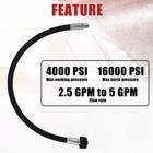Pressure Washer Whip Hose 2ft Swivel Reel Connector 3 8 Npt   M22 Female
