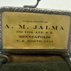 Antique Art Nouveau Coin Purse Repousse Metal Leather 1900s Advertising Mpls