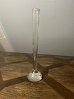 Hand Blown Glass Clear Bubble Rounded Base Bud Vase With Flat Bottom 9 75   