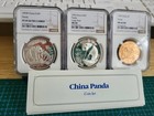 1993 China Panda Proof 3 Silver Coin Set Ngc Graded Uncirculated Extremely Rare
