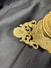 Antique Ornate Brass With Gold Toned Figural Ink Well Desk Accessory