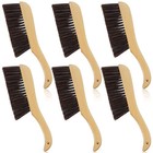 6 Pieces Wooden Hand Broom  Soft Bristle Dust Brush With Long Wood Handle  
