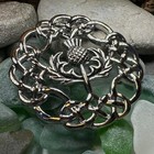 Scottish Thistle Brooch Scotland Kilt Pin Celtic Flower Pewter Pin