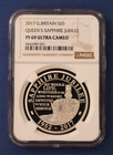 2017 Silver Proof   5 Coin  sapphire Jubilee  Ngc Graded Pf69 With Case   Coa