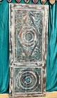 Vintage Carved Sliding Door With Diamond Motif Wooden Blue Lotus Barn Door 84x36