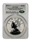 2017-p Silver American Liberty Reverse Proof 225th Anniversary Cac Pr68 Top Pop 