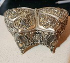 Vintage Beautiful Butterfly-shaped Filigree Trinket Jewelry Musical Box Works 