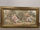Antique French Framed Wall Hanging Tapestry Rococo Boucher 46    X 25   