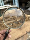 Antique Style Handheld Magnifying Glass     Brass Frame   Ebony Handle