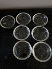 Vintage Princess House Clear Glass Fleur De Lis Coaster Set Of 7 W  Caddy