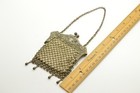 Antique Chainmail Metal Link Mesh Purse 1920   s Flipper Style Germany Silver Rare
