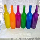 Colored Glass Wine Bottles  Bottle Tree  6 Tinted Glass Bottles  Craft Bottle