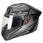 Casco De Motocicleta De Cara Completa Para Grande Visera Gris Y Transparente