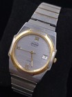Vintage Rare Unoaerre Steel   Gold Two Tone Quartz Watch - Runs