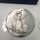 Vtg Wendell August Forge 1996 Aluminum Ornament Littlest Angel Animals Christmas