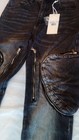 Mnm Zipper Button Denim Washed Black Cargo Men s Jeans Solid Pocket