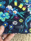 Vera Bradley Blues Floral Cosmetic Bag Travel Makeup Pouch Quilted
