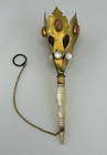 Rare Antique Tussie Mussie Posy Holder Carved Mother Of Pearl  Victorian Sale 