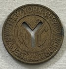 Vintage New York City Nyc Subway  y  Cut Out Sz Of 25c - 1 Circulated Token