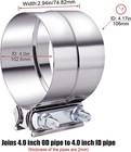 2pcs 4inch  Lap Joint Exhaust Band Clamp Muffler Sleeve Coupler Stainless Steel