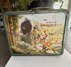 American Thermos Bottle Co  Davy Crockett Metal Lunchbox Handle Green