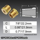 1 2 Inch Npt Male Thread To 1 8 Inch Npt Female Reducing Brass Pipe Fitting H   