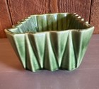 Vintage Upco Green Pottery Rectangular Ceramic Planter Pot   Mcm succulents