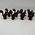 Vintage Squirrel Place Card Holders Brown Metal Table Decor With Cards Set Of 8