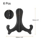 6pcs 6  Easel Plate Holder Plastic Folding Display Stand Black For Decorative