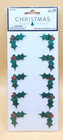 Christmas Paper Crafts Mini Glitter Holly 10pc Dimensional Stickers  New