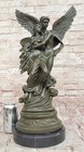 Greek God Eros With Psyche Bronze Sculpture     Signed By Artist Milo Figurine Art