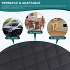 64  Black Quilted Nappa Pu Leather Upholstery Fabric Foam Backed Diamond Stitch