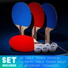 Ping Pong Paddle Set With Balls - Table Tennis Starter Kit - 2   4 Players