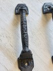 1 Antique Cast Iron Black Rectangular Door Handles Vintage Style Barn Door Pull 