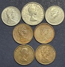 Lot Of 7 Canada Coins  3 Different Denominations And Dates  Average Circulated