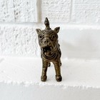 Antique Dhokra Brass Dog Figurine Indian Tribal Lost Wax Metal Folk Art Rare 4 5