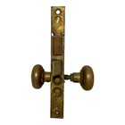 Antique Solid Heavy Cast Brass Entry Entrance Door Knob Set   Lock