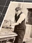 1910s Man Performing Autopsy Cadaver   Post Mortem Body Butcher   Antique Photo